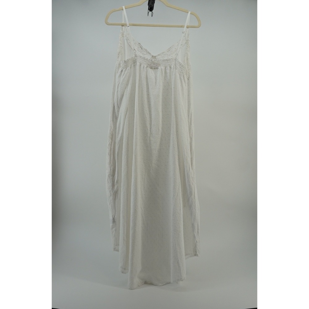 Papinelle Swiss Dot Maxi Nightgown Dress Romantic Cottagecore Boho White Size L - Picture 8 of 12